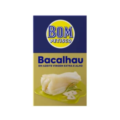 BACALHAU EM AZEITE VIRGEM EXTRA E ALHO 120g